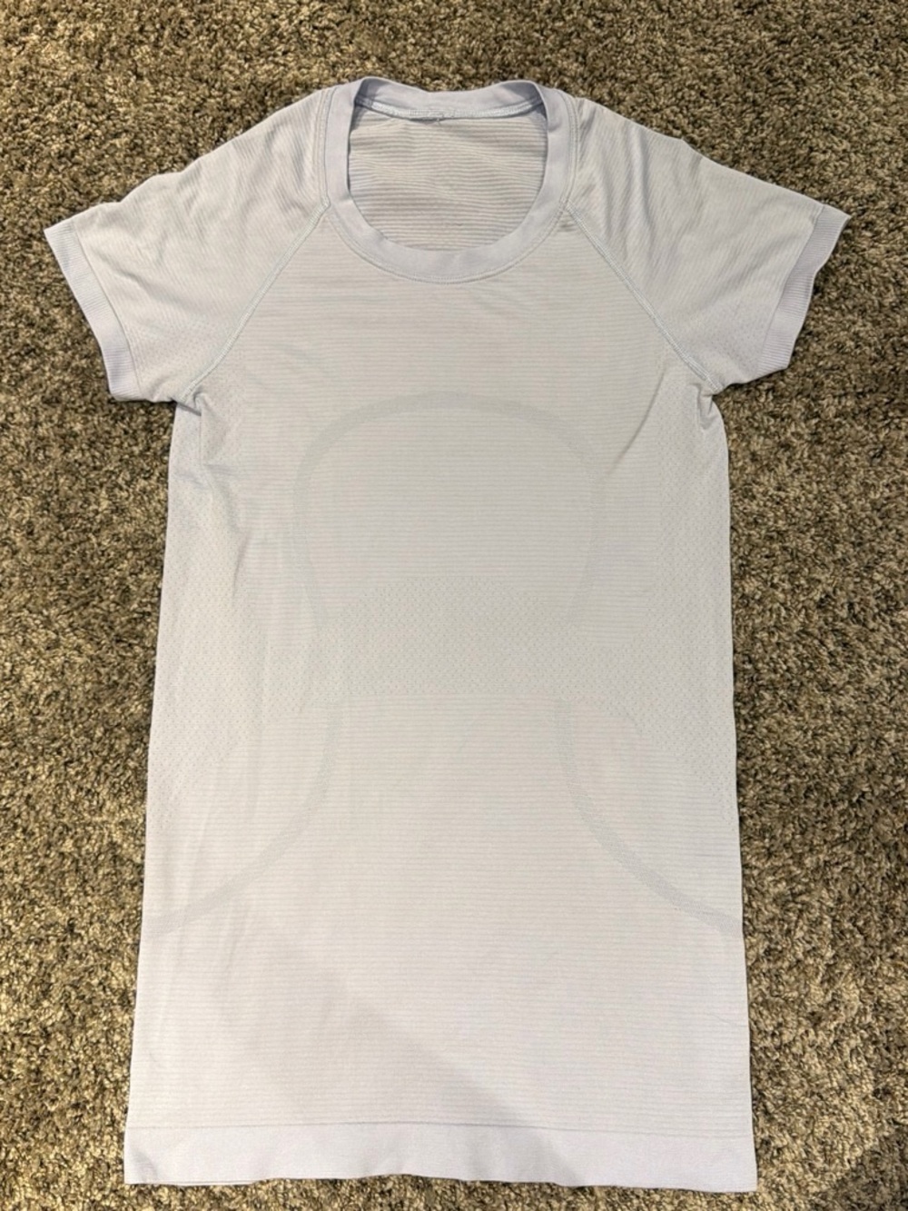 lululemon athletica pale blue short sleeve performance tee